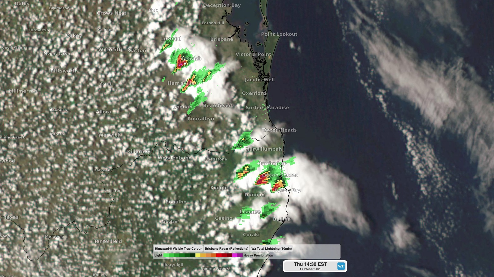 Thundery Thursday in northeast NSW and southeast Qld